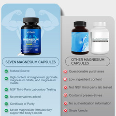 Magnesium 7 Complex Supplement Advanced with Glycinate Citrate Malate Chelate Ta
