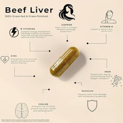 Lonvera Grass Fed Beef Liver Capsules | Dessicated Liver Supplement | Freeze