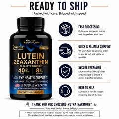 Lutein Zeaxanthin Eye Health Support 40mg 8mg AREDS2 Formula 60 Capsules