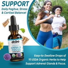 Adrenal Support Supplements Liquid Drops – Organic Adrenal and Focus Suppleme…