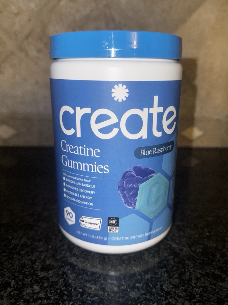 Create Creatine Gummies Blue Raspberry 90 Gummies NSF Certified