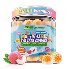 Kids Multivitamin Gummies with Iron, 450mg Omega-3, 2g Fiber, Sugar Free