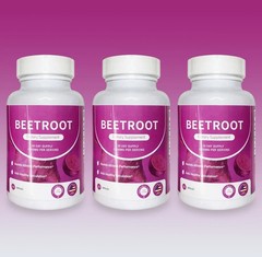 3PCS Rosabella Organic Beet Root 60 Capsules Natural Energy Boost Blood Pressure