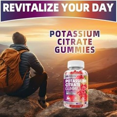 Potassium Citrate Gummies 2000mg, High Potency Electrolyte Gummies, Potassium Su