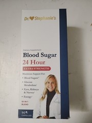 Dr. Stephanie’s Blood Sugar 24 Hour Extra Strength A1C, 90 Capsules – Exp 3/2027