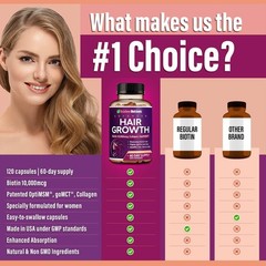 Rainbow Nutrients Advanced Hair Growth-Hair,Skin & Nail Health – Biotin,Collagen
