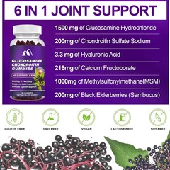 Elderberry Glucosamine Chondroitin and Dimethyl Sulfoxide Gummies 60 Gummies