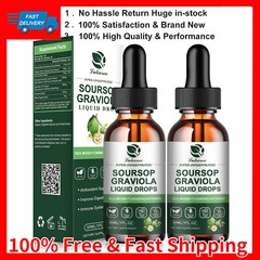 Soursop Graviola Liquid Drops 1000mg, Soursop Leaves Extract Immune System