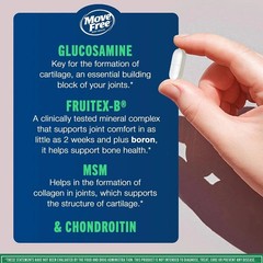5 Pack Move Free Joint Health Advanced MSM With Glucosamine Coated Tablets 120