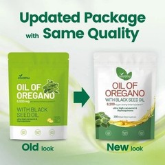 NEW 2PCS Oregano Oil 6200mg with Black Seed Oil.Immune Boosting Capsules