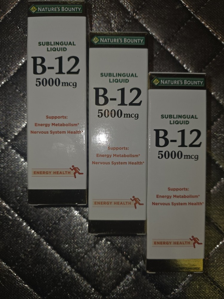 Nature’s Bounty Sublingual Liquid (B-12 5,000) mcg 2 fl oz Lot Of 3