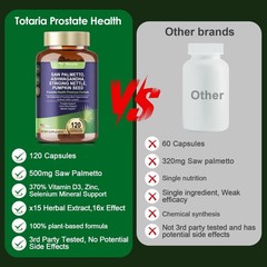 Organic Saw Palmetto & Pumpkin Seed – Prostate Health, DHT Blocker, 120 Caps