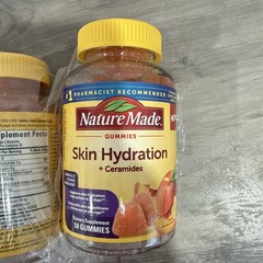3 Bottles Nature Made Skin Hydration + Ceramides 50 Gummies Peach Exp. 04/27