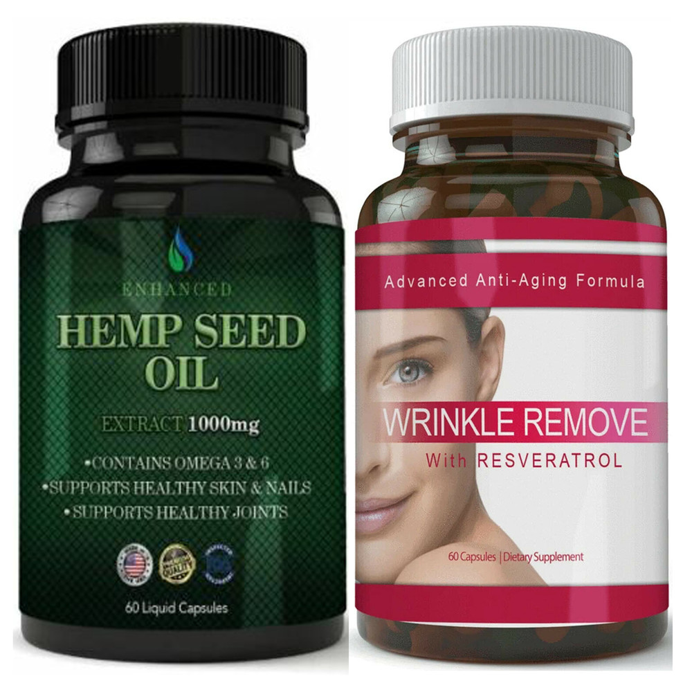 Hemp Seed Oil Skin Nails Joint Support & Wrinkle Remove Anti-Aging Supplement