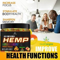 Natural Gummies Peach-Gummy, Muscle, Sleep, Stress, Anxiety, Pain, Relax-US MADE