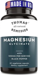 Thomas Natural Remedies Magnesium Glycinate Supplements 60 Vegan Ct 500mg 7/2028