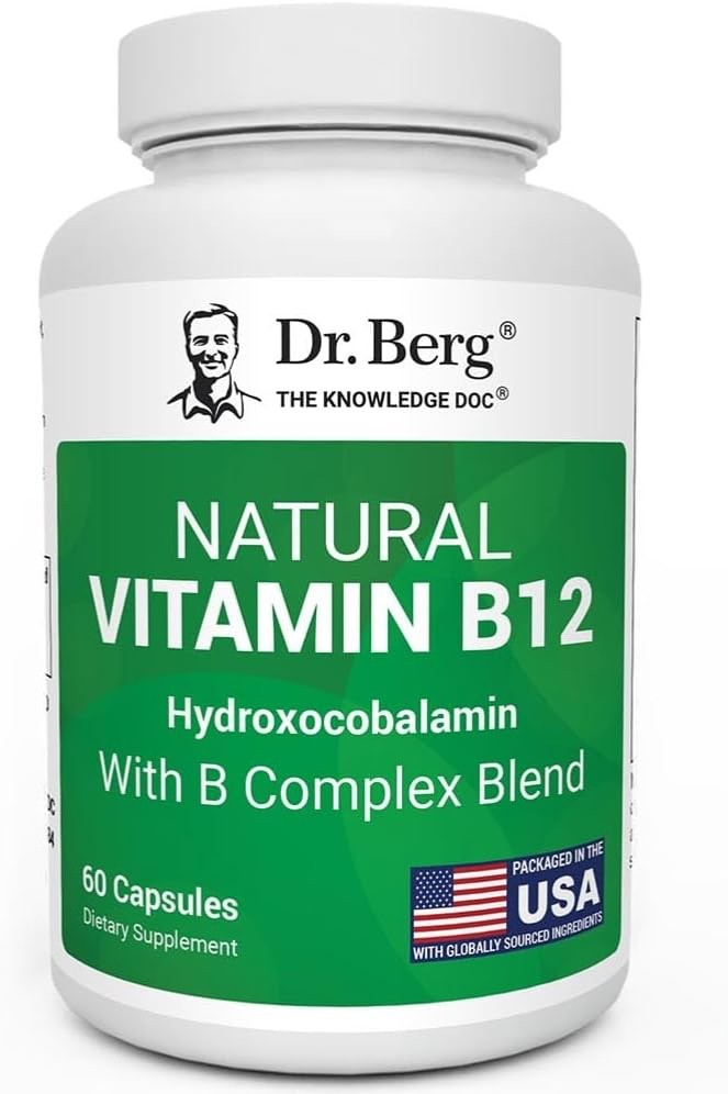 Dr Berg 60 cap Natural Vitamin B12 1000 mcg with B Complex Blend, nerve health