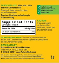 2 Packs Nature Made Zinc Gluconate 30 mg Antioxidant Immune Support 200 tablets