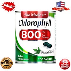 Lab – Chlorophyll – pure – 800 mg per serving- 200 Softgels – chlorophyll capsul