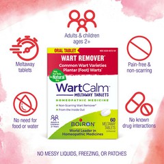 Boiron Wart WartCalm – 60 Chewable Meltaway Tablets – Newest Expisration