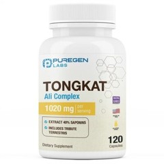 Puregen Labs TONG-KAT Ali Complex 1020mg, 120 Capsules 200:1 Extract