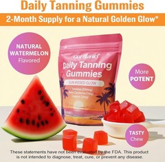 Tanning Gummies for Women & men, Tanning supplement with Astaxanthin, Lycopene &