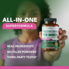 2-PK NEW AGE Multivitamin for Women- B-Complex, Whole Foods, Hair Support, Ir…