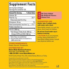Fish Oil Omega 3 Supplements – 1000mg Softgels, 250 Count, Heart Support
