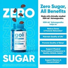 3 BottlesGoli Zero Sugar Trio -ACV Ashwagandha & Probiotic Gummies60 Caps/Bottle