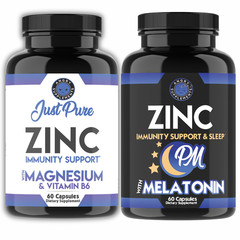 ANGRY SUPPS JUST PURE ZINC W. MAGNESIUM & B6 + ZINC PM SLEEP AID MELATONIN 2PK