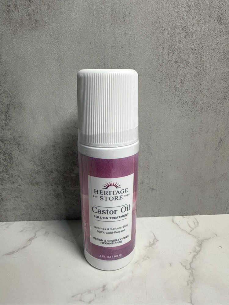 Heritage Store Palma Christi Roll-on Castor Oil 3 fl oz. New Sealed Exp 08/2028