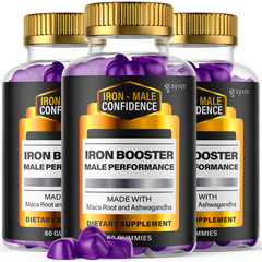 (3 Pack) Iron Male Confidence Men’s, Iron Booster Gummies Supplement 180 Gummies