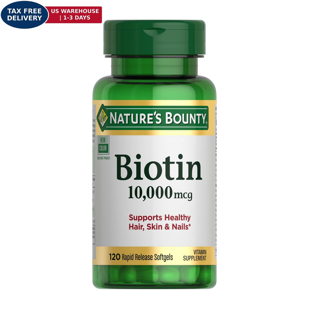 Nature’s Bounty Biotin Hair Skin and Nails 120 Count (Pack of 1), Green