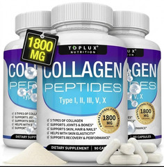 Toplux Multi Collagen Peptides Pills 1800 Mg Complex-Hydrolyzed Protein