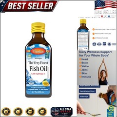 1600 mg Norwegian Fish Oil – Liquid Omega-3 Supplement, Lemon Flavor