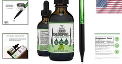 2oz Chlorophyll Liquid Drops for Gut Health & Energy – Peppermint Flavor