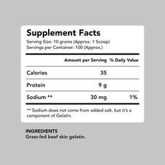 AMANDEAN Gelatin Powder XL. Grass-Fed Beef Collagen Protein Supplement.