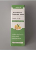 Liqherb Magnesium Threonate Drops 2oz Lemon Flavor Expires 10/2025 – 30 Servings