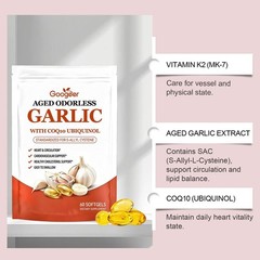 Odorless Aged-Resilia Garlic Extract 600mg Softgels (60 Count) including CoQ1*