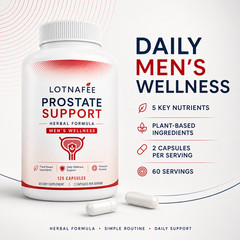 Lotnafee Prostate Support Men’s Wellness Herbal Formula 120 Capsules Supplement