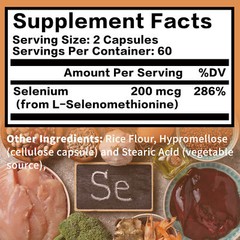 Selenium Capsules 200mcg – Immune System Support, Heart & Thyroid Gland Health