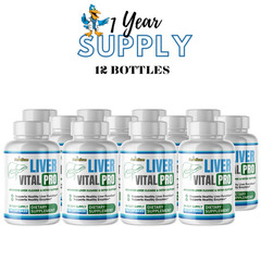 Liver Vital Pro- Liver & Detox Support- 12 Bottles- 720 Capsules