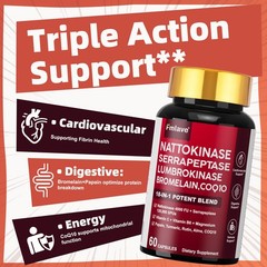 Nattokinase Supplement 4000FU/Serving, for Heart, Circulation, Blood Vessel Aid