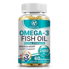Omega 3 Fish Oil Supplements 2400mg High Potency EPA DHA Complex 60 Capsules.