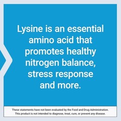 Gluten-Free L-Lysine 620 mg – Essential Amino Acid for Healthy Living, 100 Count