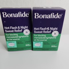 2! Bonafide Hot Flash and Night Sweats Relief Tablets 14 Day Supp 28ct Ex 04/27