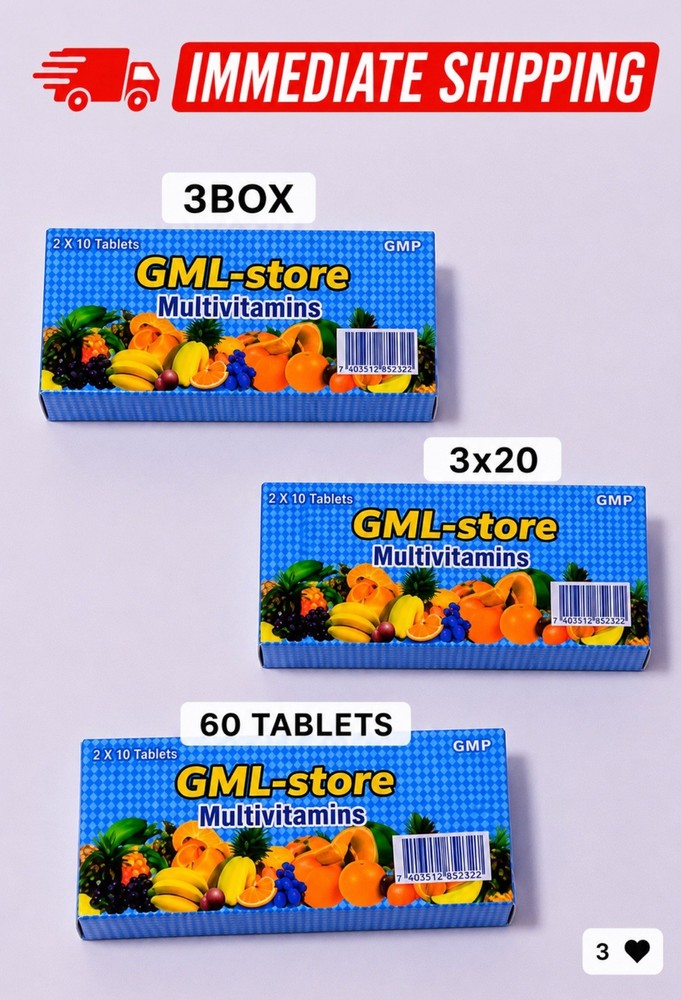 GML-store General 3 Box Wellness Multivitamin Tablets, 60 Tablets (3 Boxes)