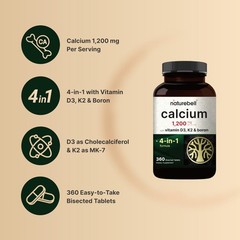 Calcium 1,200 mg Per Serving with Vitamin 360 Count (Pack of 1)