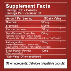 120 Capsules Quercetin with Bromelain – Premium Antioxidant Immune Support