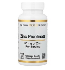 California Gold Nutrition, Zinc Picolinate, 50 mg, 120 Veggie Capsules